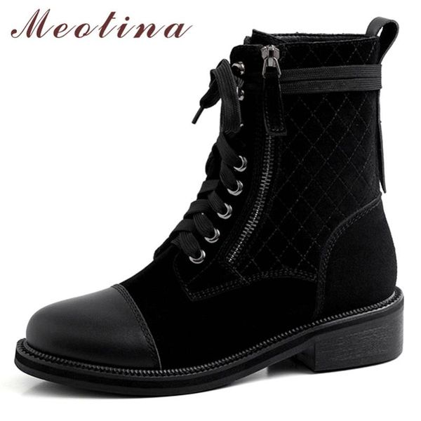 meotina genuine leather motorcycle boots women real leather chunky heels ankle boots zipper round toe shoes lady autumn size 39, Black
meotina genuine leather motorcycle boots women real leather chunky heels ankle boots zipper round toe shoes lady autumn size 39, Black