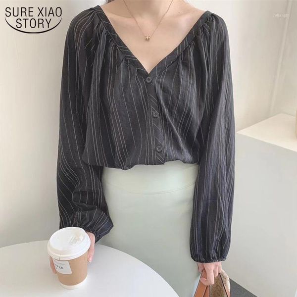2020 autumn new vintage women blusas women long sleeve shirts v-neck casual striped shirt lantern sleeve thin blouse 105171, White
2020 autumn new vintage women blusas women long sleeve shirts v-neck casual striped shirt lantern sleeve thin blouse 105171, White