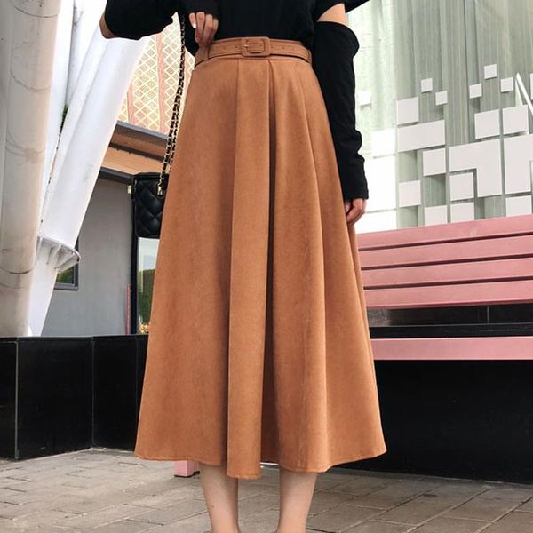 autumn winter a-line skirt women elegant office skirts 2021 fashion high waist female solid color sashes loose midi skirt falda, Black
autumn winter a-line skirt women elegant office skirts 2021 fashion high waist female solid color sashes loose midi skirt falda, Black