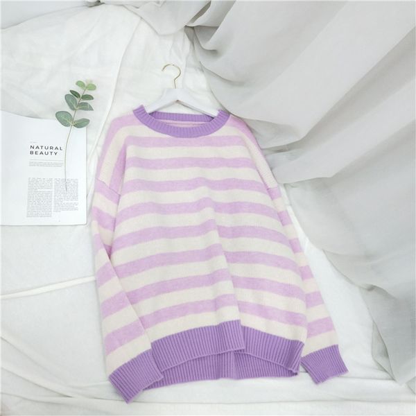 2020 autumn and winter new round neck loose large plate striped sweater large size women's knitted pullover pulloversweater pullover wo, White;black
2020 autumn and winter new round neck loose large plate striped sweater large size women's knitted pullover pulloversweater pullover wo, White;black