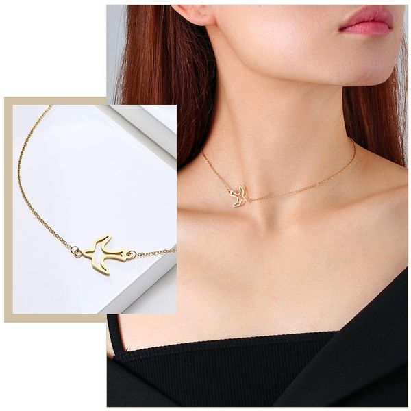 chokers simple choker necklaces for women,gold tone swallow bird cross m charm,anti allergy stainless steel female collar jewelry, Golden;silver
chokers simple choker necklaces for women,gold tone swallow bird cross m charm,anti allergy stainless steel female collar jewelry, Golden;silver