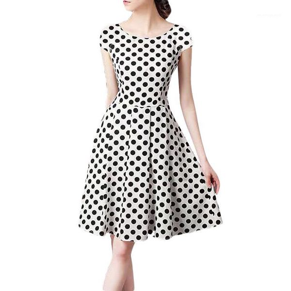casual dresses women vintage polka dots dance debut party evening swing round neck a-line dress1, Black;gray
casual dresses women vintage polka dots dance debut party evening swing round neck a-line dress1, Black;gray
