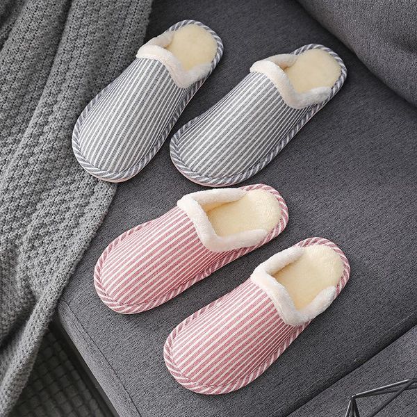 couple household indoor and outdoor versatile simple striped plush cotton slippers comfortable soft bottom, Black
couple household indoor and outdoor versatile simple striped plush cotton slippers comfortable soft bottom, Black