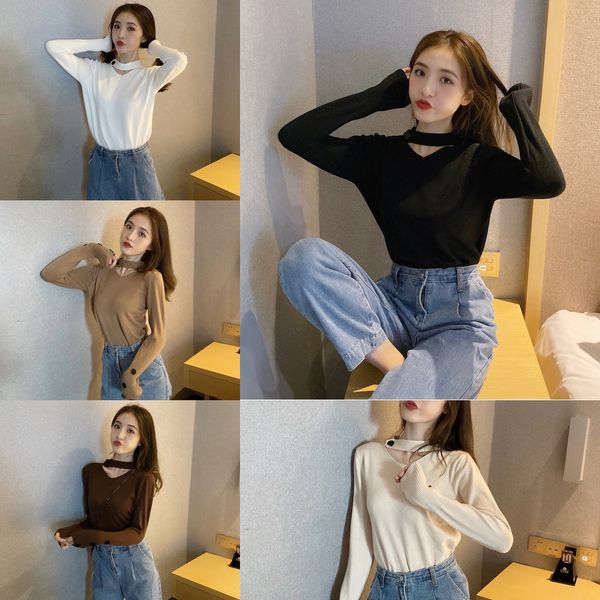 v-neck long sleeve with t-shirt inside women's autumn neck hanging design pullover pulloverhanging pullover sense of slim fit and versa, White;black
v-neck long sleeve with t-shirt inside women's autumn neck hanging design pullover pulloverhanging pullover sense of slim fit and versa, White;black