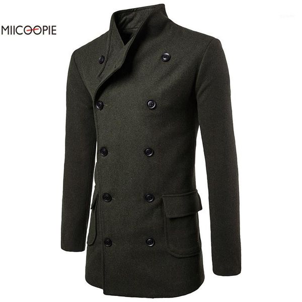 2019 new men winter warm trench woolen coat slim fit casual reefer jackets solid stand collar double breasted peacoat parka1, Black
2019 new men winter warm trench woolen coat slim fit casual reefer jackets solid stand collar double breasted peacoat parka1, Black
