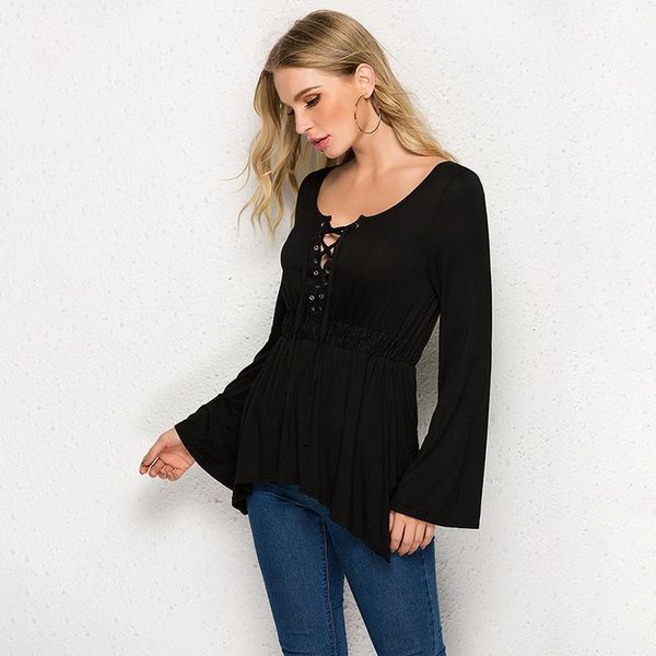 women's polos 2021 women loose casual drawstring flare sleeve waist irregular hem long-sleeved ladies shirts clothing1, White
women's polos 2021 women loose casual drawstring flare sleeve waist irregular hem long-sleeved ladies shirts clothing1, White