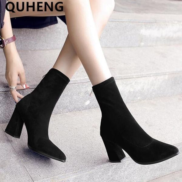 2020 new women's suede boots ladies black wild medium boots pointed thick heel back zip woman autumn female shoes1
2020 new women's suede boots ladies black wild medium boots pointed thick heel back zip woman autumn female shoes1
