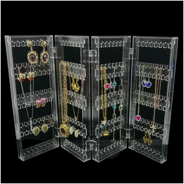 foldable 4 panel clear acrylic makeup jewelry organizer holder 256 holes earring stud necklace bracelet case cabinet stand shelf clear luss, Black
foldable 4 panel clear acrylic makeup jewelry organizer holder 256 holes earring stud necklace bracelet case cabinet stand shelf clear luss, Black