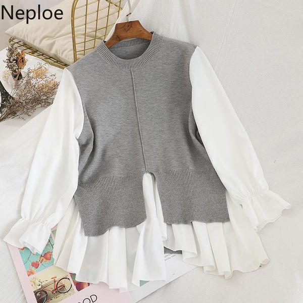 women's sweaters neploe medium-long blouse patchwork sweater 2021 autumn winter fashion knitted jumpers fake two pieces pullover knitwe, White;black
women's sweaters neploe medium-long blouse patchwork sweater 2021 autumn winter fashion knitted jumpers fake two pieces pullover knitwe, White;black