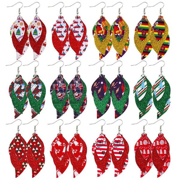 new multilayer s-shaped christmas earrings dangle printed snowflake elk santa pu leather earrings ear drop for women jewelry gifts, Silver
new multilayer s-shaped christmas earrings dangle printed snowflake elk santa pu leather earrings ear drop for women jewelry gifts, Silver