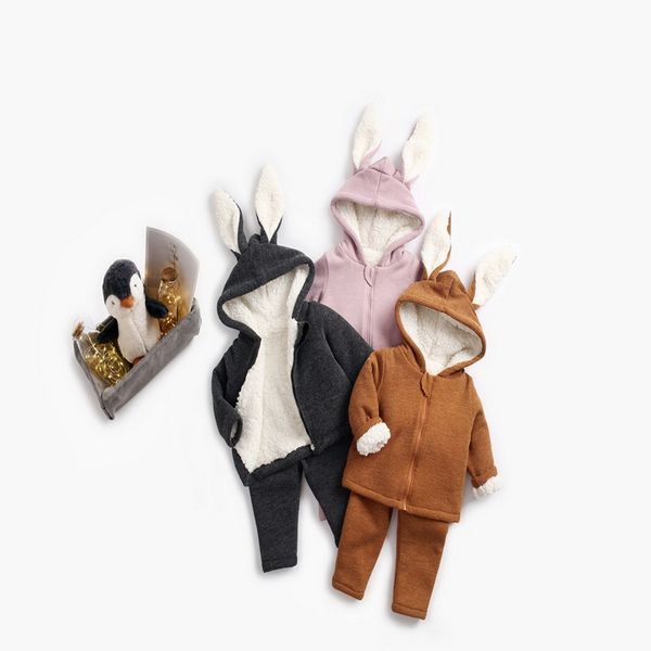 2021 new spring baby pajamas solid long sleeve rabbit ears thick coat 2 piece sets lovely warm girls boys clothes e8108, White
2021 new spring baby pajamas solid long sleeve rabbit ears thick coat 2 piece sets lovely warm girls boys clothes e8108, White