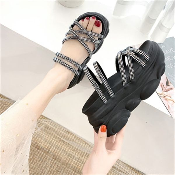 female 2021 new summer stout crystal straps fashion sandals thick bottom heels woman sandalias 34-39 9ju2, Black
female 2021 new summer stout crystal straps fashion sandals thick bottom heels woman sandalias 34-39 9ju2, Black