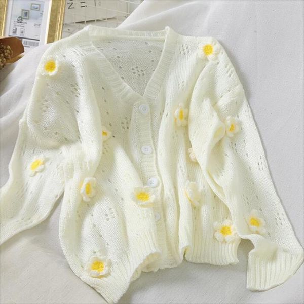 women cardigan sweaters korean sweet v neck floral printing hollow out knitted cardigans female casual plus size sweater coat, White;black
women cardigan sweaters korean sweet v neck floral printing hollow out knitted cardigans female casual plus size sweater coat, White;black