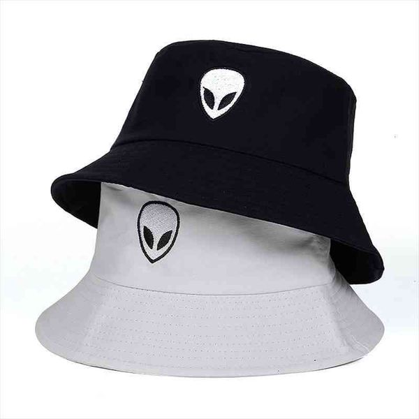 black white solid alien bucket hat caps hip hop gorros men women summer panama cap beach sun fishing boonie, Blue;gray
black white solid alien bucket hat caps hip hop gorros men women summer panama cap beach sun fishing boonie, Blue;gray