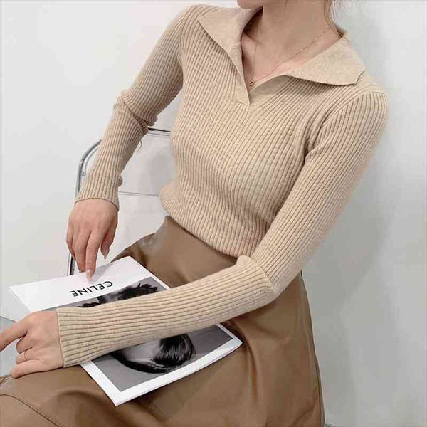 autumn winter v-neck long sleeve sweater women slim lapel polo neck knitted sweater femal outside wear, White;black
autumn winter v-neck long sleeve sweater women slim lapel polo neck knitted sweater femal outside wear, White;black