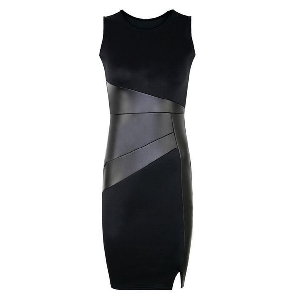 5xl fall plus size party women faux leather splice ol black pencil o neck sleeveless elegant slim bodycon dress y200805, Black;pink
5xl fall plus size party women faux leather splice ol black pencil o neck sleeveless elegant slim bodycon dress y200805, Black;pink