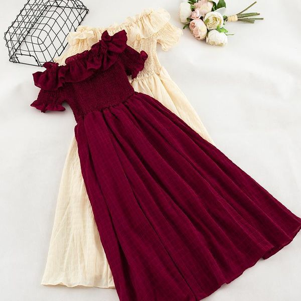 women summer slash neck flare sleeve off shoulder strapless ruffles dress elegant lady elastic slim pleated pullover party dress, Black;gray
women summer slash neck flare sleeve off shoulder strapless ruffles dress elegant lady elastic slim pleated pullover party dress, Black;gray