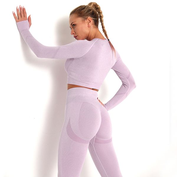 2 piece set women seamless yoga suit female outdoor fitness high waist hip nylon was thin tight long-sleeved yoga suit y1225, Gray
2 piece set women seamless yoga suit female outdoor fitness high waist hip nylon was thin tight long-sleeved yoga suit y1225, Gray