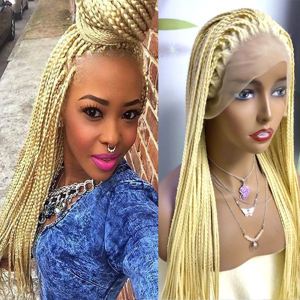 lx brand 613 color braided box braids wigs high temperature fiber hair synthetic lace front wig for women honey blonde fiber lace wigsfactor, Black
lx brand 613 color braided box braids wigs high temperature fiber hair synthetic lace front wig for women honey blonde fiber lace wigsfactor, Black