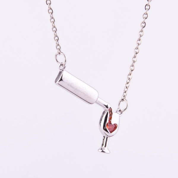 personalized design selling new women's love wine bottle cup necklace fashion versatile collarbone chain aaa42, Silver
personalized design selling new women's love wine bottle cup necklace fashion versatile collarbone chain aaa42, Silver