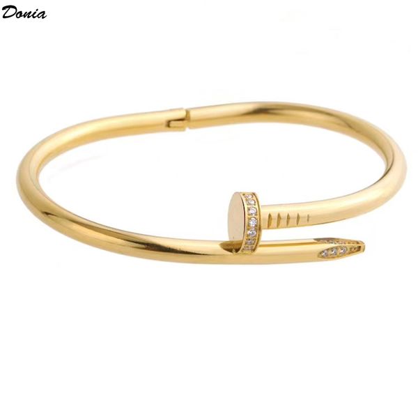 Donia Jewelry Designer Bracelet nail classic titanium steel micro inlaid Zircon Bracelet for men and women luxury Bracelet, Black
Donia Jewelry Designer Bracelet nail classic titanium steel micro inlaid Zircon Bracelet for men and women luxury Bracelet, Black