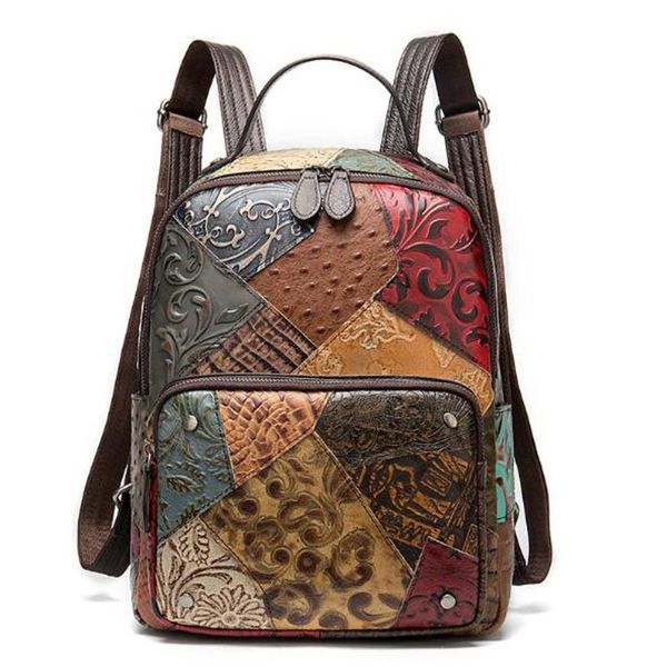 women's genuine embossing backpacks genuine leather floral school bag for girls female lapbackpack patchwork daypack
women's genuine embossing backpacks genuine leather floral school bag for girls female lapbackpack patchwork daypack