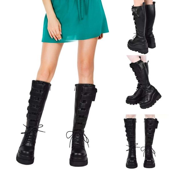 boots 2021 handsome locomotive mid-tube casual slope heel high-rider women stovepipe knight round toe combat, Black
boots 2021 handsome locomotive mid-tube casual slope heel high-rider women stovepipe knight round toe combat, Black