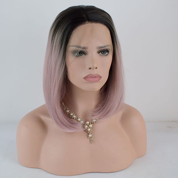 bombshell black ombre pink short straight bob synthetic lace front wig heat resistant fiber hair middle parting for women wigs
bombshell black ombre pink short straight bob synthetic lace front wig heat resistant fiber hair middle parting for women wigs