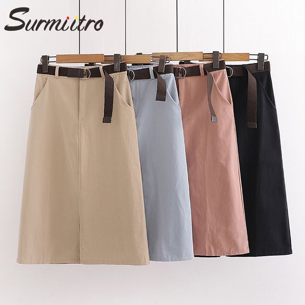 surmiitro cotton slit midi skirt women 2020 spring summer korean black blue high waist sun school office skirt female with belt 1014
surmiitro cotton slit midi skirt women 2020 spring summer korean black blue high waist sun school office skirt female with belt 1014