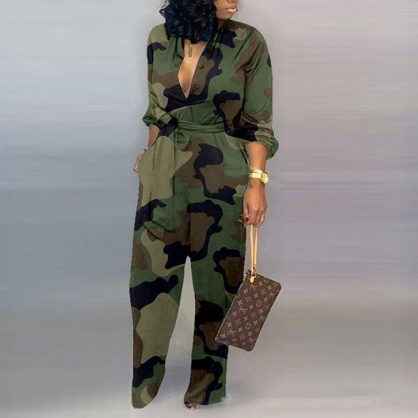 new trendy women camouflage printed plus size long sleeve bodycon jumpsuits casual wrap belt button down female overall, Black;white
new trendy women camouflage printed plus size long sleeve bodycon jumpsuits casual wrap belt button down female overall, Black;white