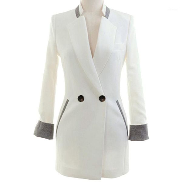 korean casual blazer mujer elegant double-breasted stitching white suit jacket women 2020 spring women blazers for office f3751, White;black
korean casual blazer mujer elegant double-breasted stitching white suit jacket women 2020 spring women blazers for office f3751, White;black