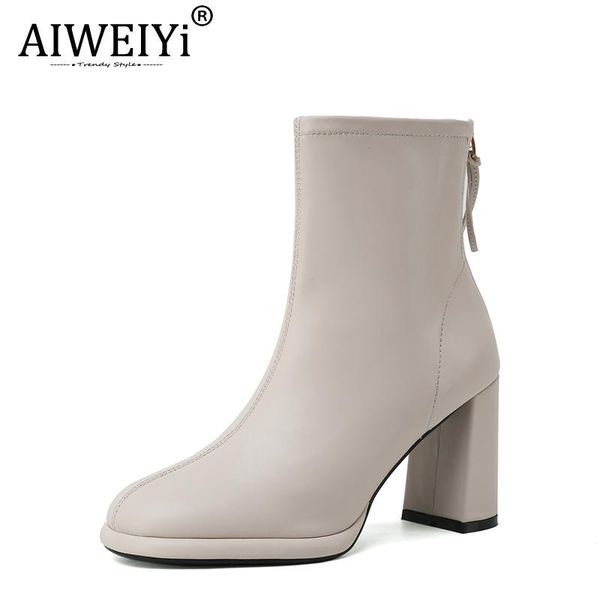 aiweiyi winter boots black white sheep leather women combat boots high heels chunky ankle
aiweiyi winter boots black white sheep leather women combat boots high heels chunky ankle