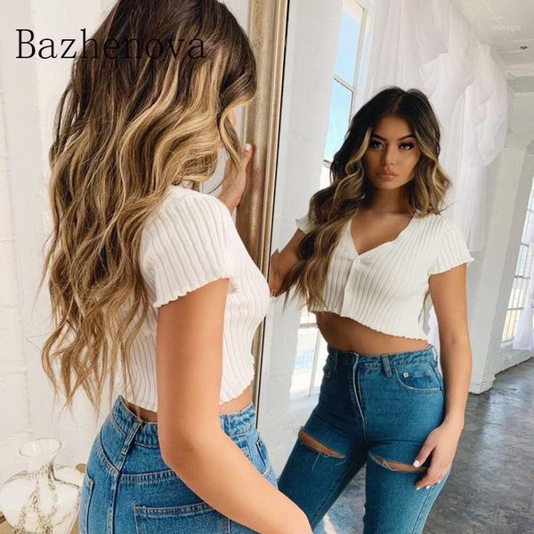bazhenova summer women girls all-match silod color v neck short t shirt woman button cotton girl lady tshirt r5151, White
bazhenova summer women girls all-match silod color v neck short t shirt woman button cotton girl lady tshirt r5151, White