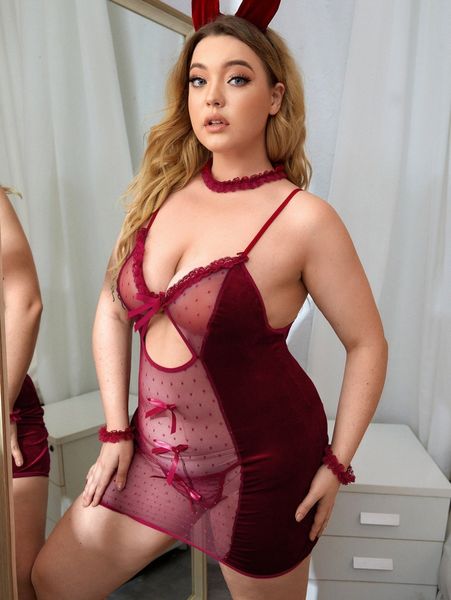 5pack plus mesh bow decor animal costume slips with thong k9ss#, Black;white
5pack plus mesh bow decor animal costume slips with thong k9ss#, Black;white