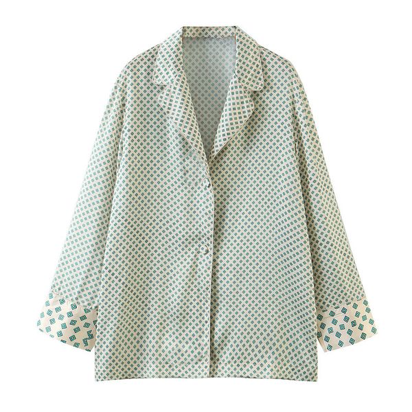 2021 new fall xl 3287 europe and the united states women's geometric printing loose women long sleeve shirt ow8q, White 
2021 new fall xl 3287 europe and the united states women's geometric printing loose women long sleeve shirt ow8q, White