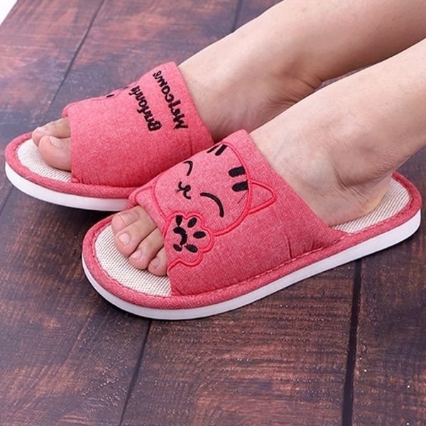 women slippers female indoor cartton cat shoes linen sole plush winter home footwear for woman house cute fashion new y201026, Black
women slippers female indoor cartton cat shoes linen sole plush winter home footwear for woman house cute fashion new y201026, Black
