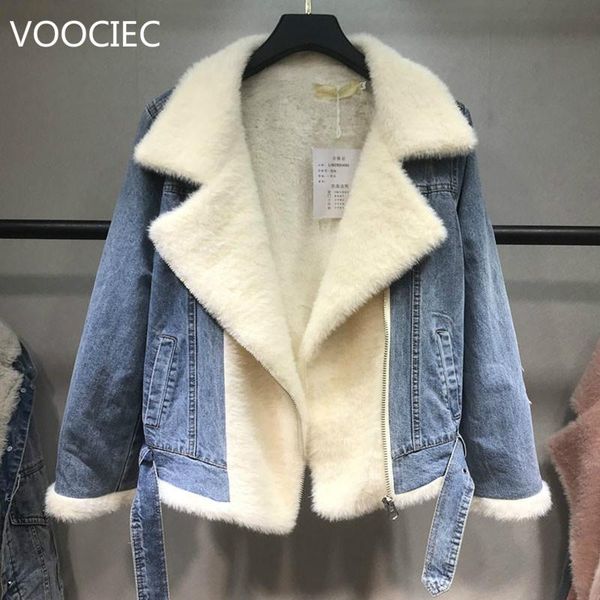 voociec spring autumn winter new 2020 women lambswool jean coat with belt long sleeves warm jeans coat outwear wide denim jacket, Black
voociec spring autumn winter new 2020 women lambswool jean coat with belt long sleeves warm jeans coat outwear wide denim jacket, Black