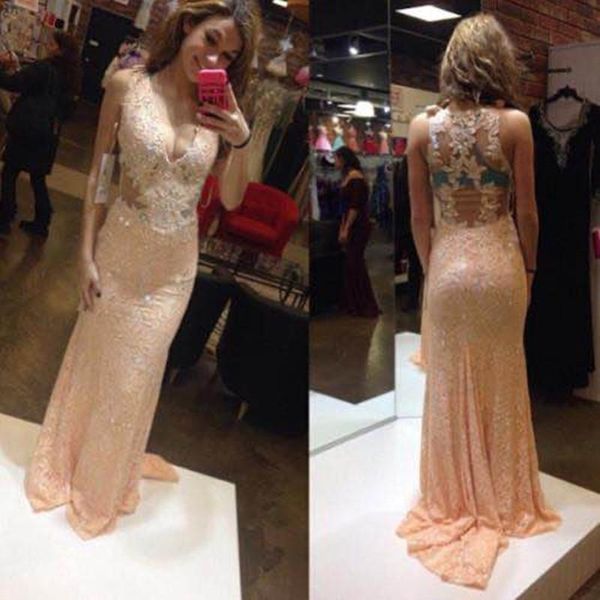 deep v neck sleeveless prom dresses with lace applique back vestidos de novia long maid of honor bride gowns, White;pink
deep v neck sleeveless prom dresses with lace applique back vestidos de novia long maid of honor bride gowns, White;pink