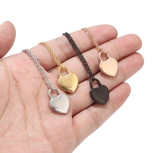 new silver/black/rose gold/gold stainless steel heart lock charms pendant necklace gifts for women for her
new silver/black/rose gold/gold stainless steel heart lock charms pendant necklace gifts for women for her