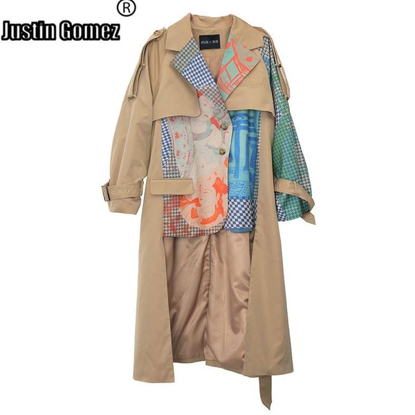 printed fake two-piece single-breasted trench coat patchwork turndown collar long coat new spring fashion tide loose women, Tan;black
printed fake two-piece single-breasted trench coat patchwork turndown collar long coat new spring fashion tide loose women, Tan;black