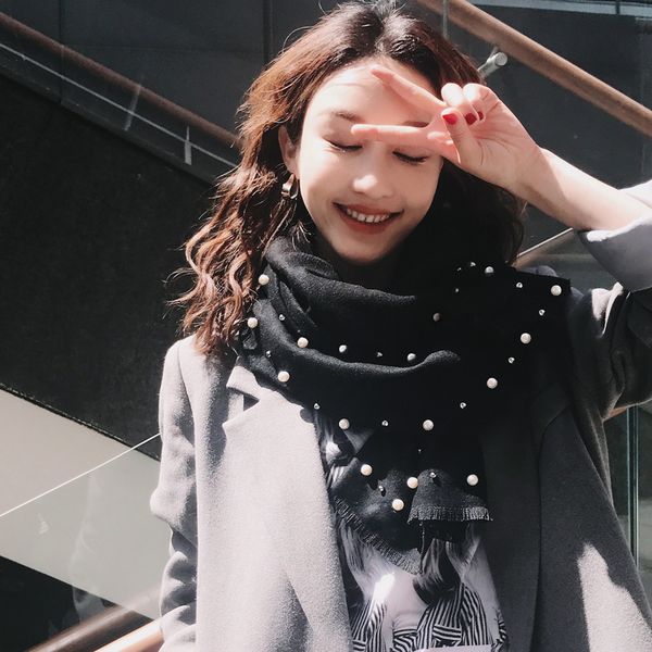 autumn and black pearl scarves winter korean version versatile women's bib imitation cashmere silk scarf shawl blanket dual, Blue;gray
autumn and black pearl scarves winter korean version versatile women's bib imitation cashmere silk scarf shawl blanket dual, Blue;gray
