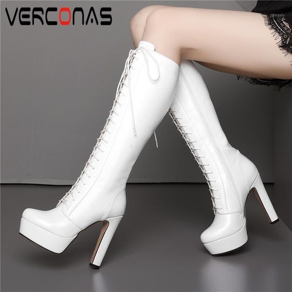 verconas woman knee-high boots autumn winter fashion long shoes woman platforms cross-tied genuine leather high heels zip boots1, Black
verconas woman knee-high boots autumn winter fashion long shoes woman platforms cross-tied genuine leather high heels zip boots1, Black