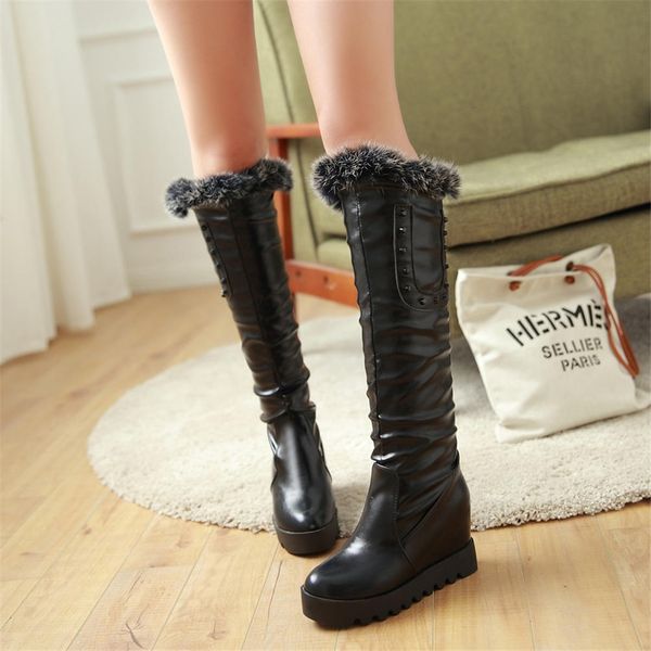 boots doratasia lady round toe thick fur wedges knee high platform chunky heel women fashion warm winter shoes woman, Black
boots doratasia lady round toe thick fur wedges knee high platform chunky heel women fashion warm winter shoes woman, Black