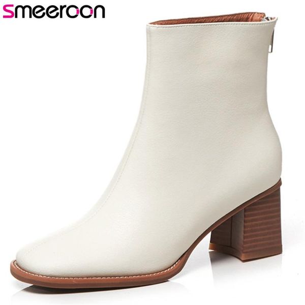 boots smeeroon 2021 women ankle genuine leather shoes solid colors zip thick heel casual woman, Black
boots smeeroon 2021 women ankle genuine leather shoes solid colors zip thick heel casual woman, Black