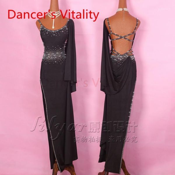 stage wear latin dance dress women straps shoulder left opening salsa tango rumba flamengo ballroom competition costumes1, Black;red
stage wear latin dance dress women straps shoulder left opening salsa tango rumba flamengo ballroom competition costumes1, Black;red