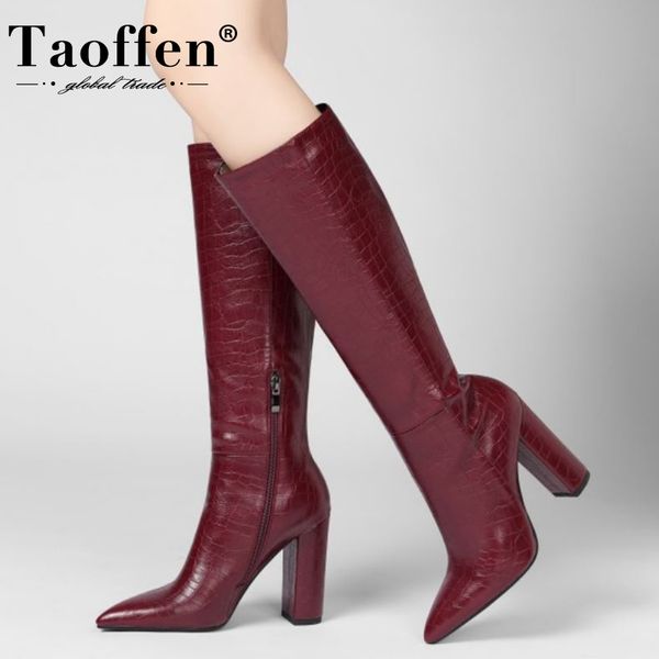 taoffen size 34-43 women zipper thick heel knee high fashion party boots woman footwear q1104, Black
taoffen size 34-43 women zipper thick heel knee high fashion party boots woman footwear q1104, Black