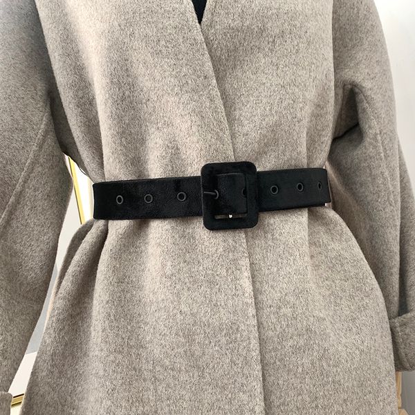 korean simple double-sided flannel soft belt women's fashionable pure black square button coat waistband decoration with sweater, Black;brown
korean simple double-sided flannel soft belt women's fashionable pure black square button coat waistband decoration with sweater, Black;brown