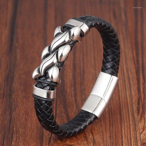 charm bracelets classic style leather with stainless steel stitching combination men's bracelet black/steel buckle party accessories gi, Golden;silver
charm bracelets classic style leather with stainless steel stitching combination men's bracelet black/steel buckle party accessories gi, Golden;silver