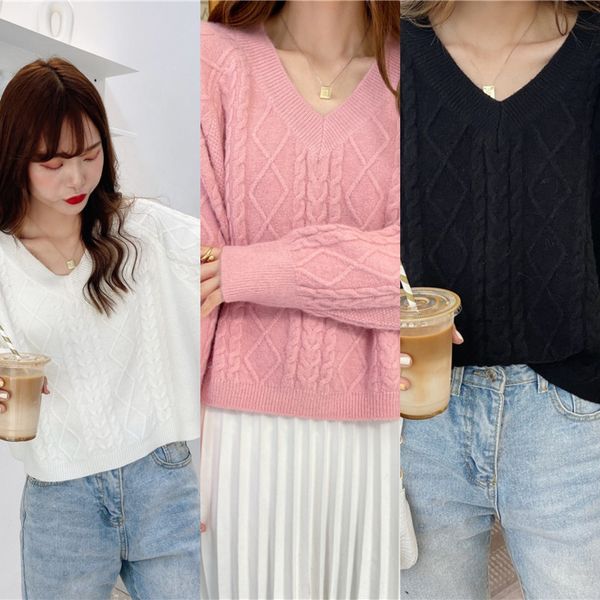 sweater women's autumn and pullover knit winter loose pullover 2020 new korean version versatile twist short knitwear to wear wjror wjr, White;black
sweater women's autumn and pullover knit winter loose pullover 2020 new korean version versatile twist short knitwear to wear wjror wjr, White;black