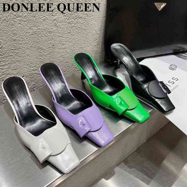 slippers fashion brand buckle slippers women elegant high heels mule shoes square toe slide outdoor flip flops green sandal zapatillas de 22, Black
slippers fashion brand buckle slippers women elegant high heels mule shoes square toe slide outdoor flip flops green sandal zapatillas de 22, Black